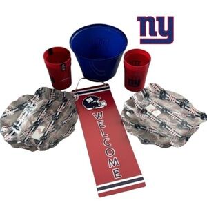 New York Giants Football Party Tailgate Sign Cups Bowls Plates Servewear